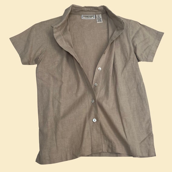 90s women's linen shirt by Stephanie Rogers, vint… - image 4