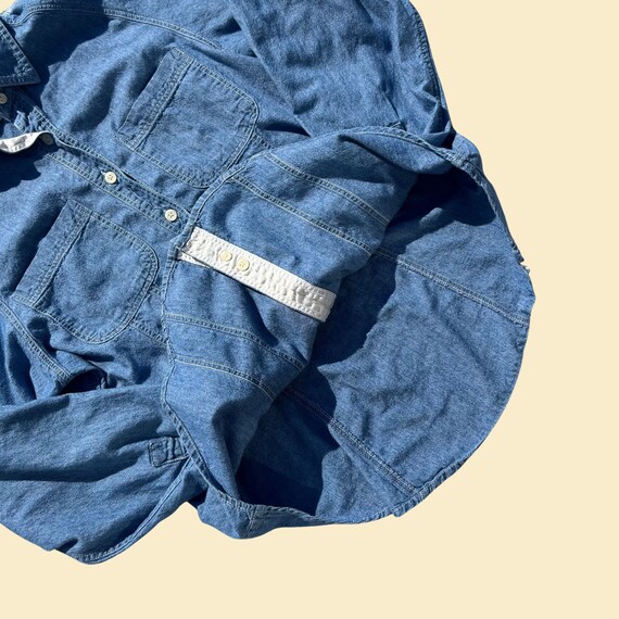 90s denim shirt by Dockers, women's medium jean b… - image 3