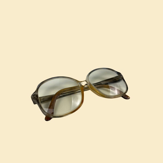 80s tortoise shell frames, vintage square blue/ye… - image 9