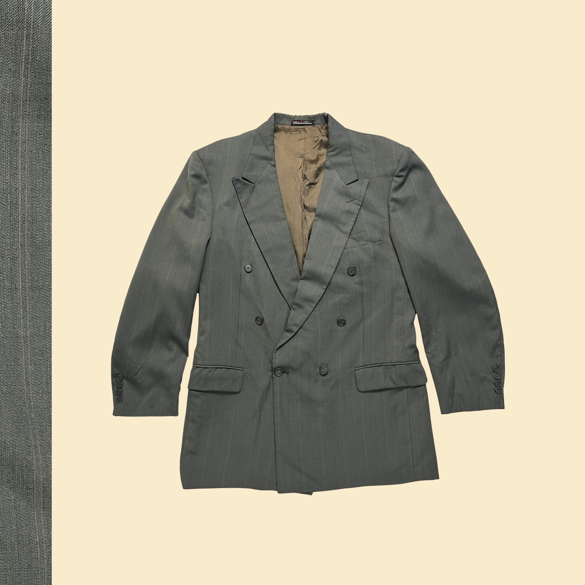 【vintage】80s check double breasted setup Checkered Vintage Blazer, Oversized Double Breasted Women's