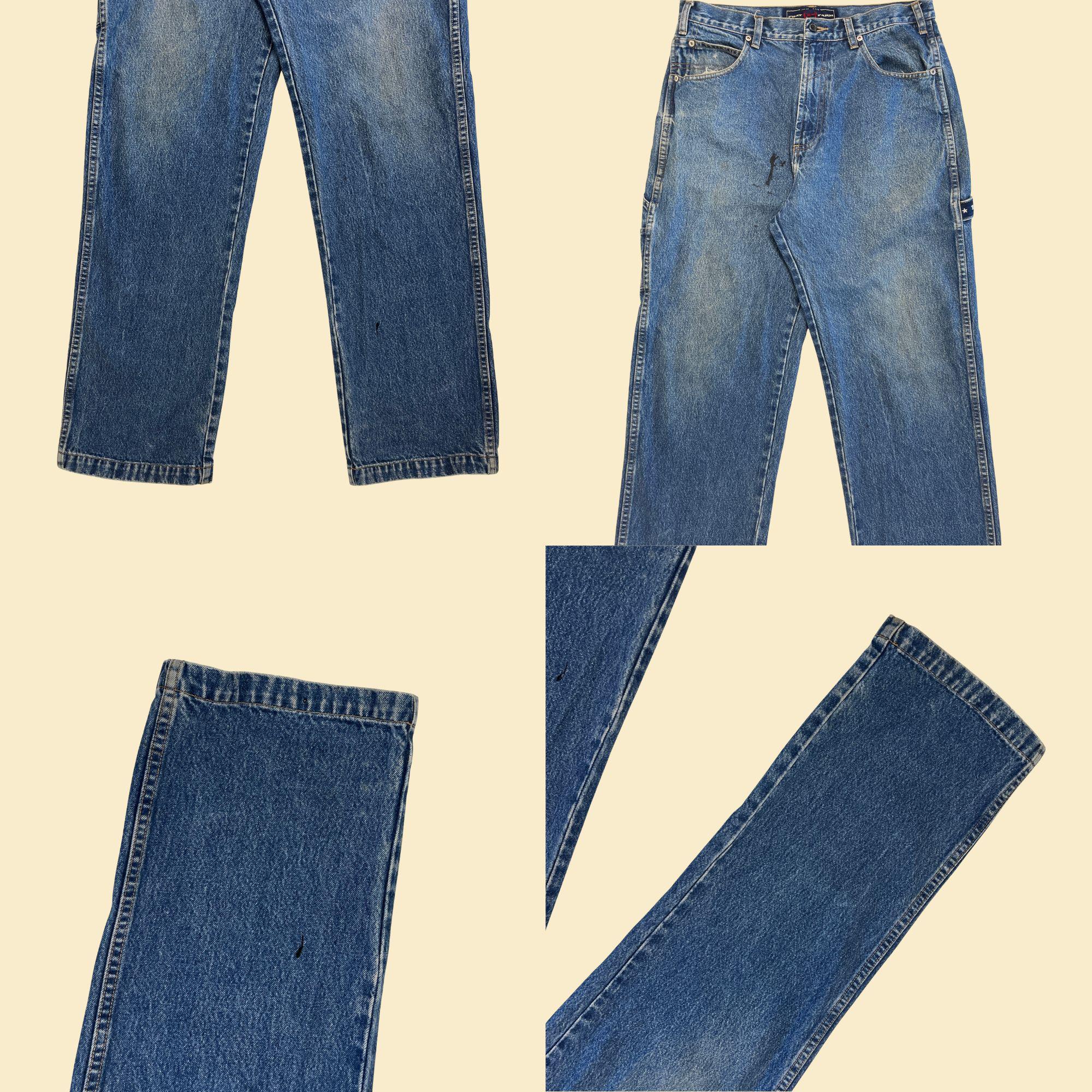 パンツ 90s PHAT FARM painter denim half pants Vintage 90's Phat Farm Carpenter Jean Shorts Jorts Mens Size