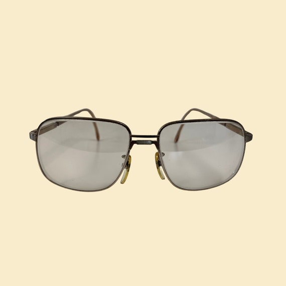Monturas de gafas de oro laton de los anos 70 monturas de gafas rectangulares vintage para hombre de la decada de 1970 Renaissance Techno flex Etsy Mexico