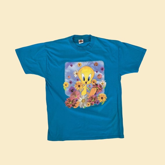 LOONEY TUNES tweety 1997年製 tシャツ Vintage 1997 LOONEY TUNES Warner Bros T-Shirt Large G… - Gem