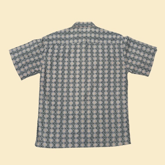 90s geometric shirt by Eastiland, men's short sle… - image 8