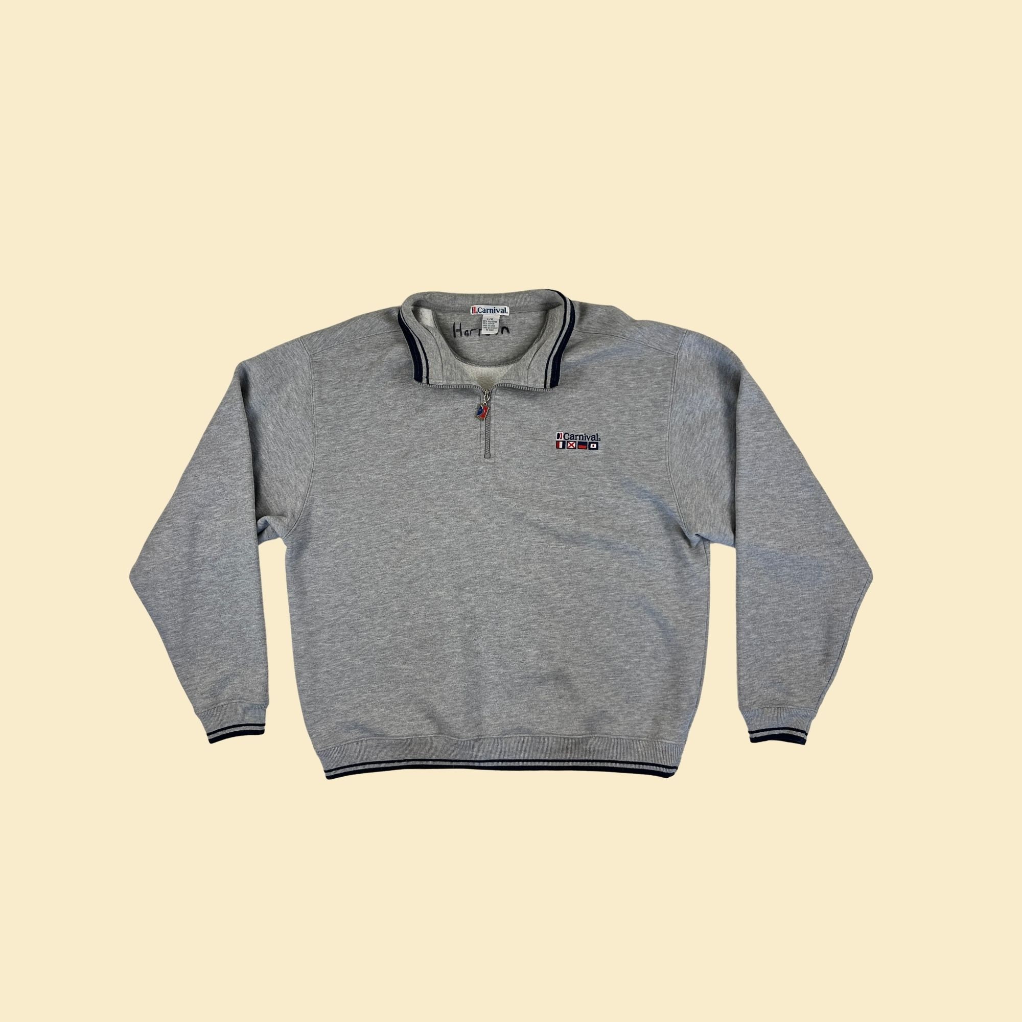 90s/y2k Carnival Cruise Sweatshirt, L/XL Vintage 90s Quarter