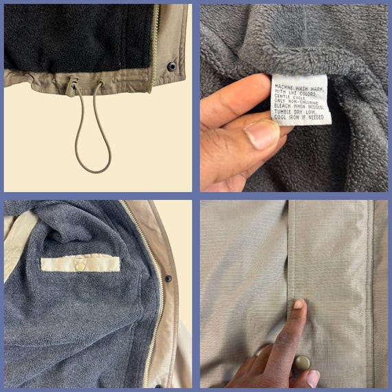 1990s fleece lined jacket, size L Basic Editions … - image 5