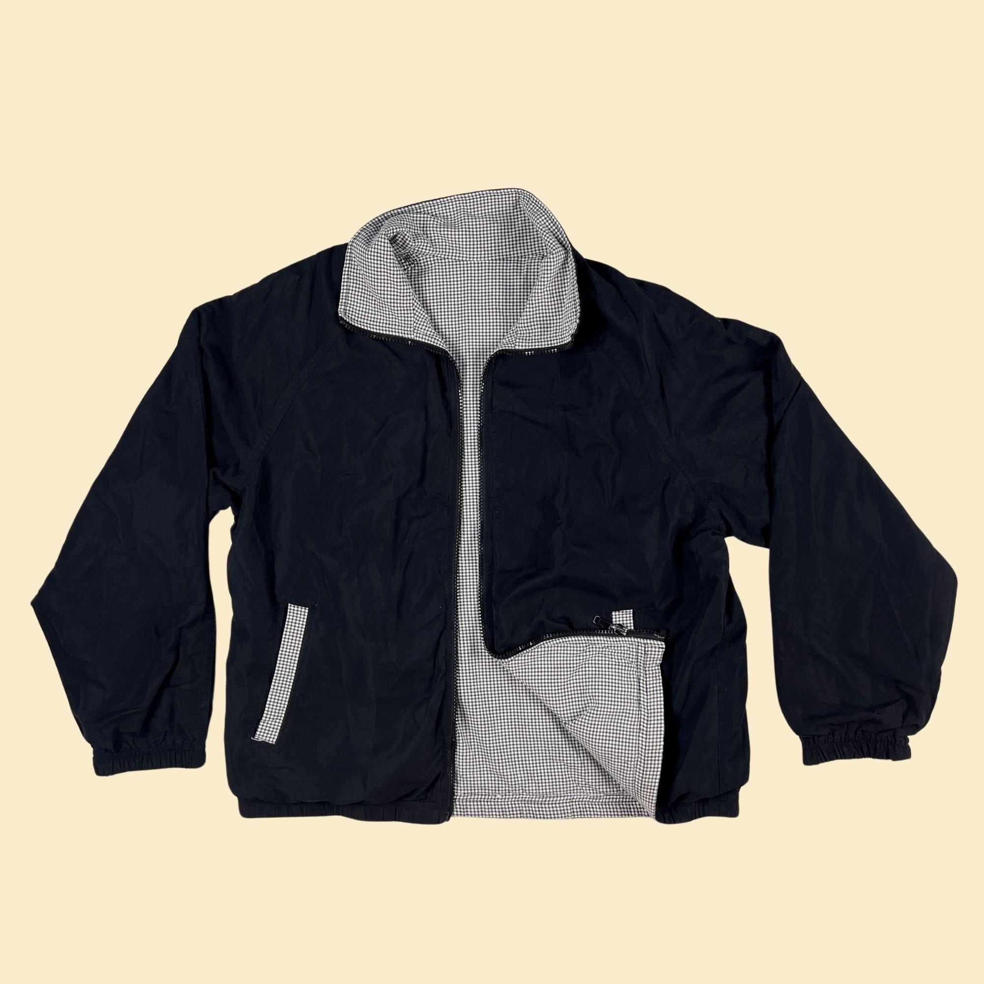 90s S Reversible Windbreaker by Ac-tiv-ology, Black & White 90s S Reversible Windbreaker by Ac-tiv-ology, Black & White