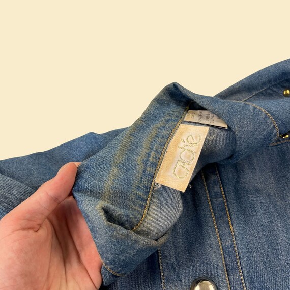 80s Caché denim / chambray button down shirt, siz… - image 7