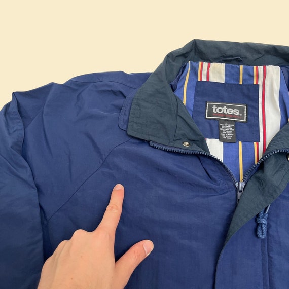90s windbreaker jacket by Totes, vintage 1990s bl… - image 9