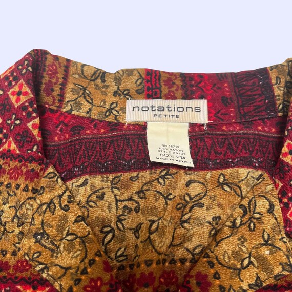 90s women's blouse, vintage 1990s size petite M f… - image 4