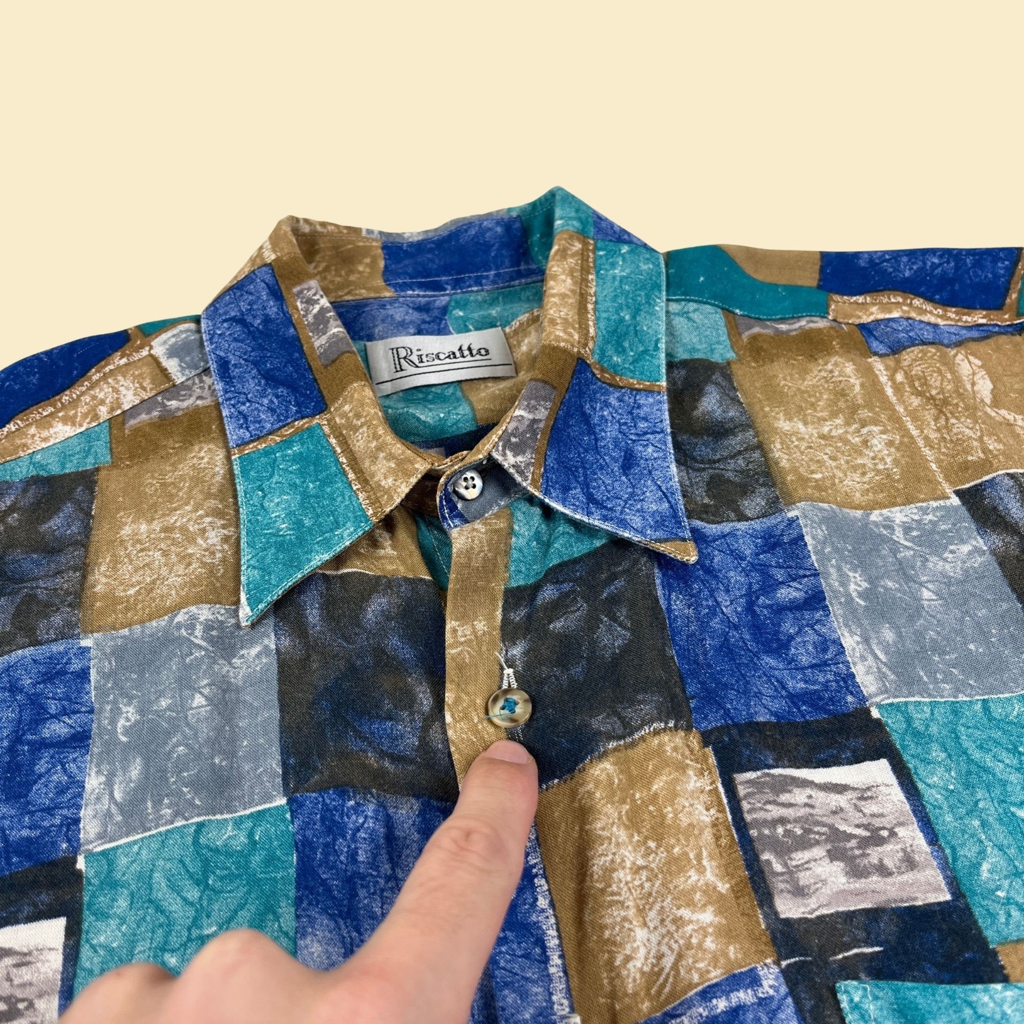 【ron.】Geometric Over Shirts Pinched Logo Overshirt in Rust/Grey – SVRN