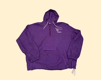 Vintage Casino windbreaker, 90s XL purple jacket with hood w/ Atlantic City logo