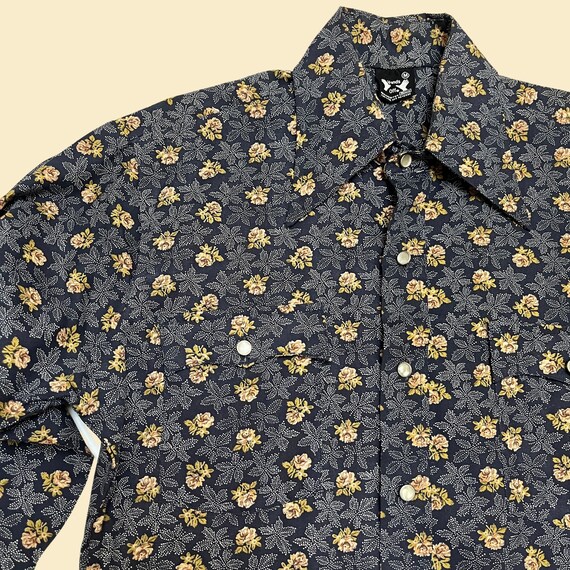 Byblos Blu 1990s yellow and black sunflower print shirt
