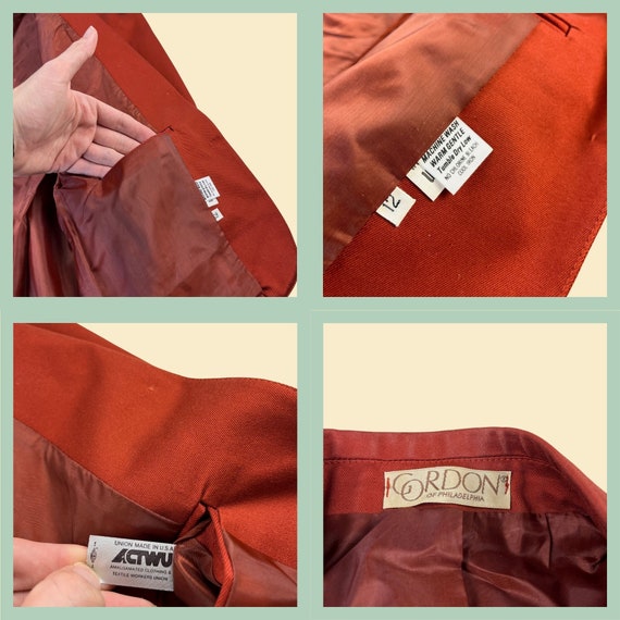 Vintage 1970s blazer, burnt orange women's jacket… - image 4