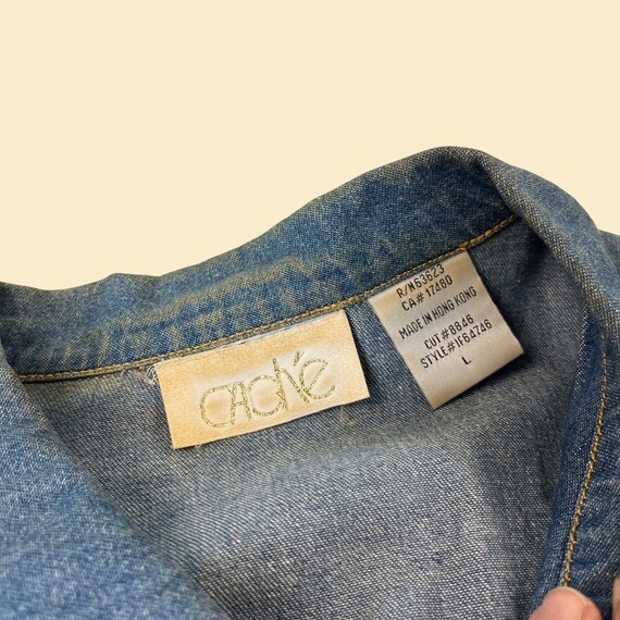 80s Caché denim / chambray button down shirt, siz… - image 2