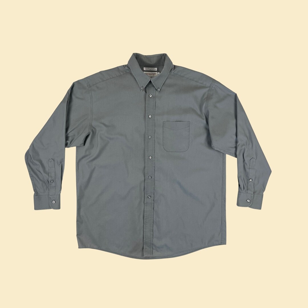 Chemise grise 17/35 des années 1990, vintage des années 90 à
