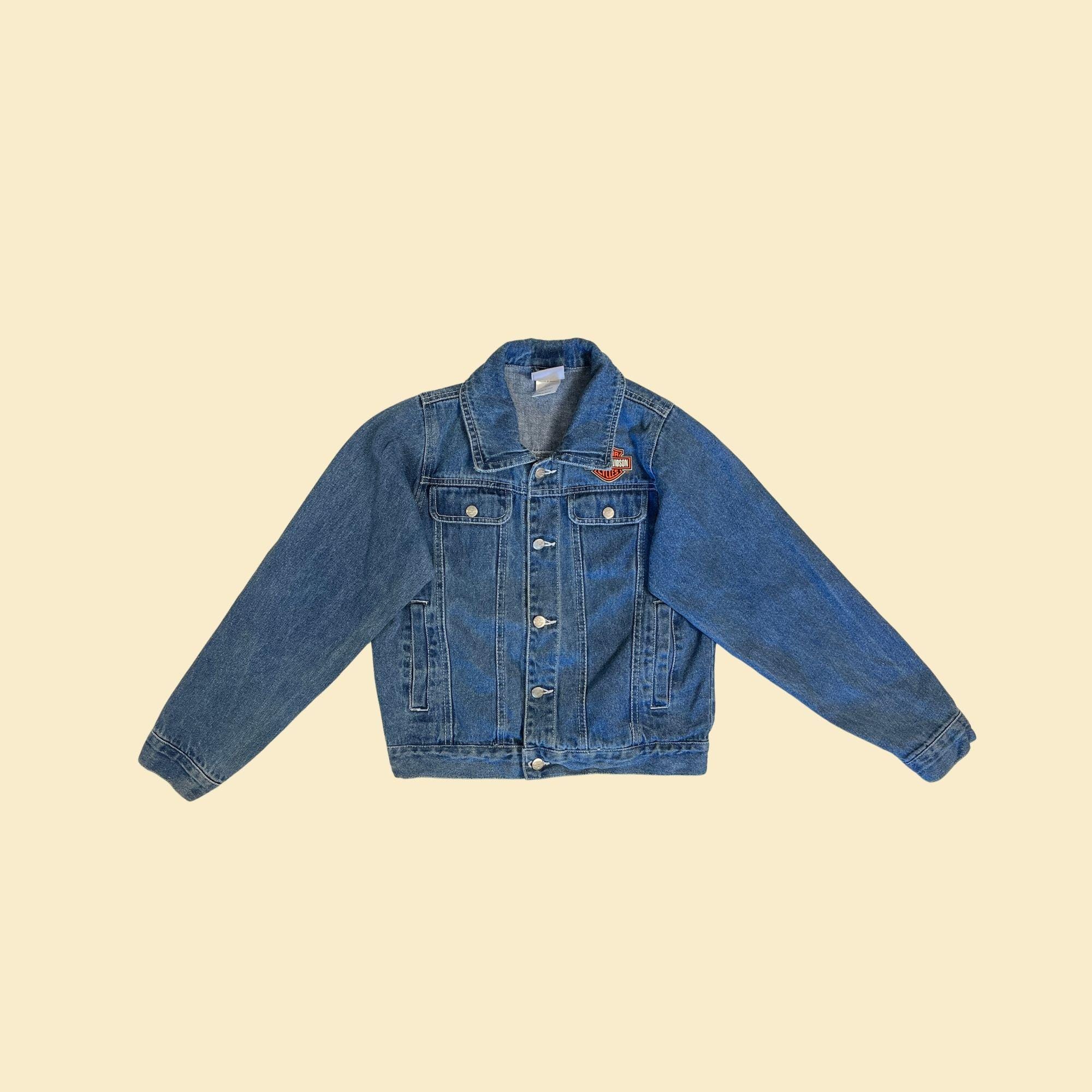 Y2K Harley Davidson Kids' 12/14 Denim Jacket, Vintage 2000s