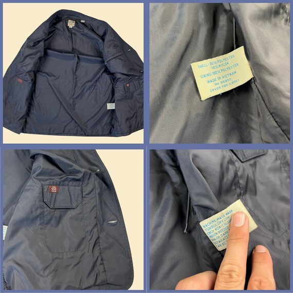 90s dark blue safari jacket, vintage size M 1990s… - image 5