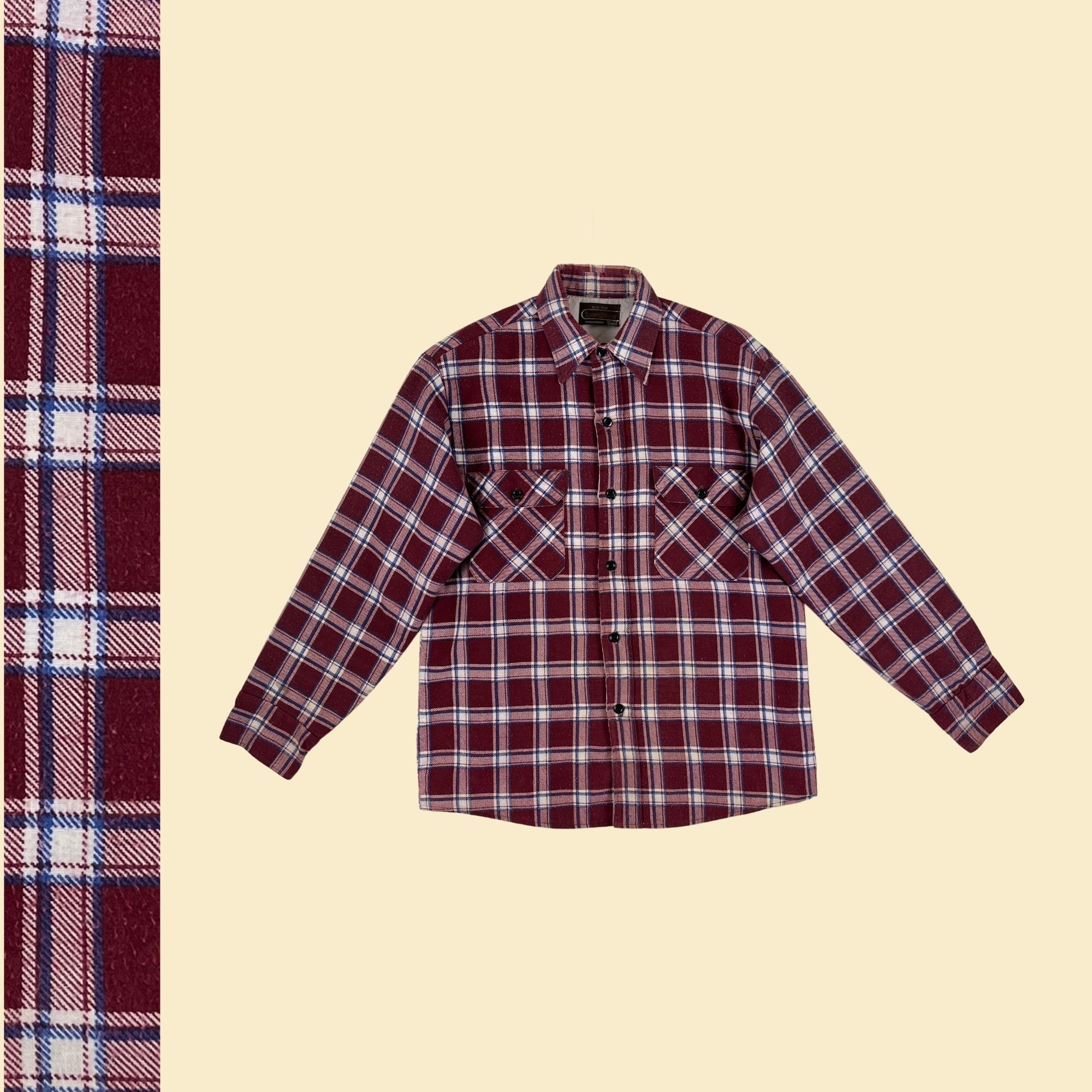 好配色◎ 60s Sears Vintage Flannel Shirt Vintage 60s Sears Roebuck CO Flannel Shirt Mens M Green