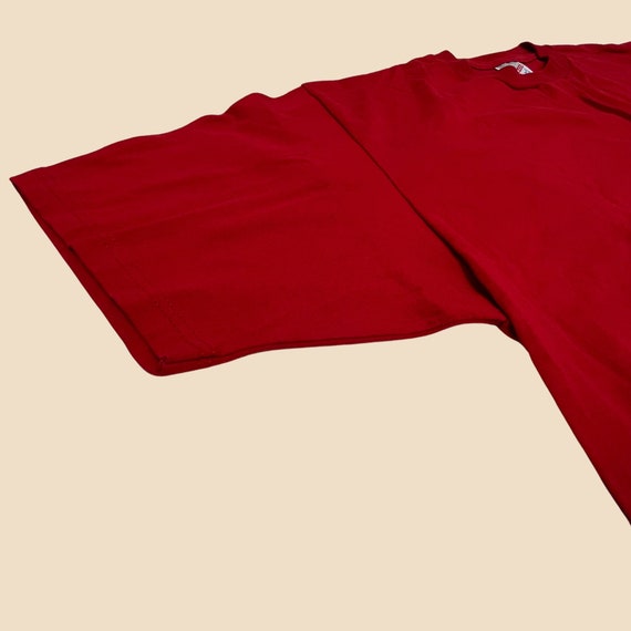 Jerzees vintage tee, 1990s solid red t shirt in s… - image 2