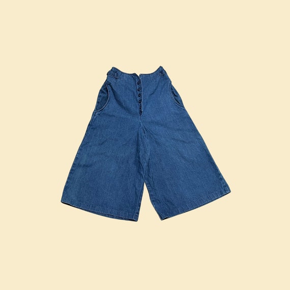 70s denim culottes / capris by Moody's Goose with… - image 1