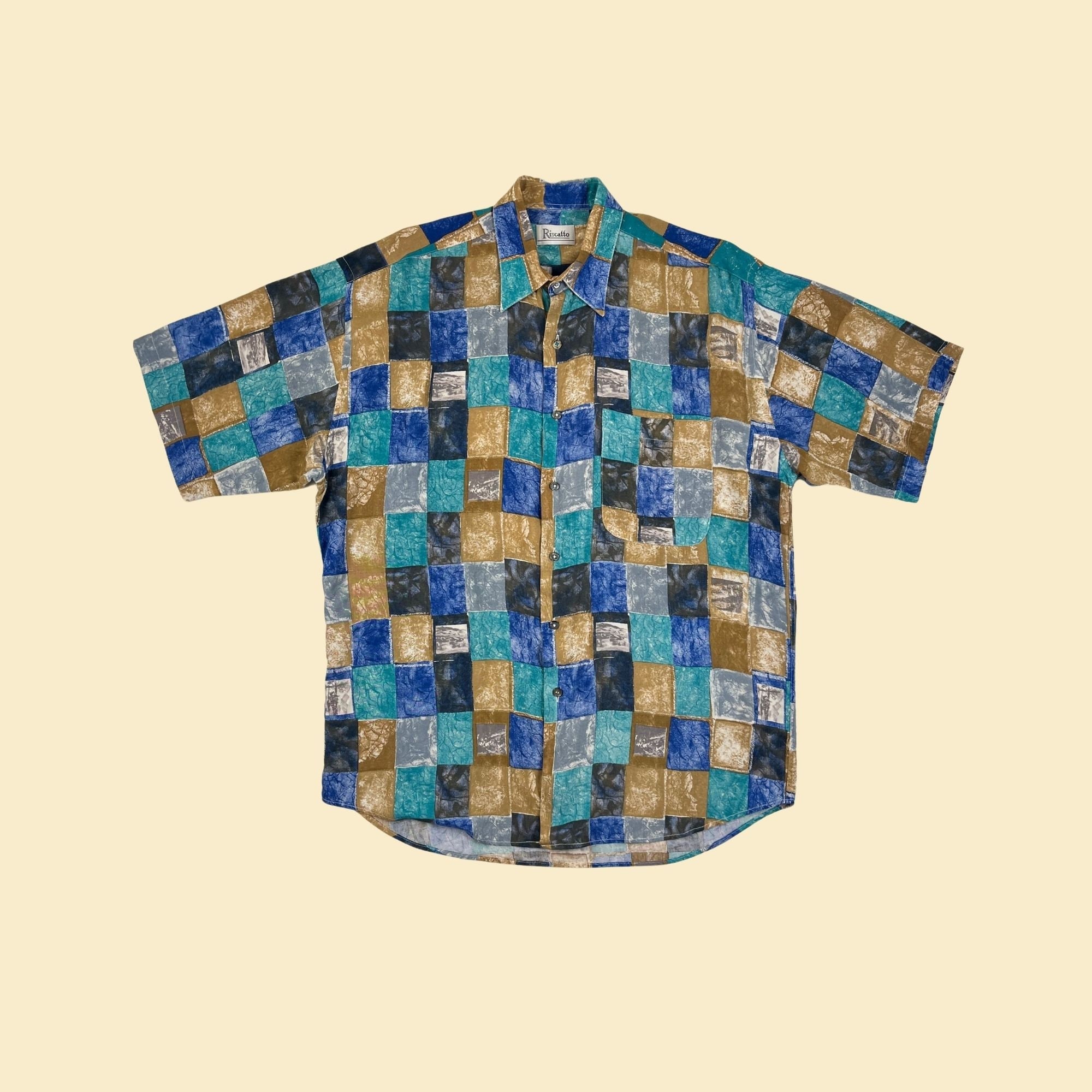 【ron.】Geometric Over Shirts Geometric Shirt - Blue | RONNING, Everyday Uniform