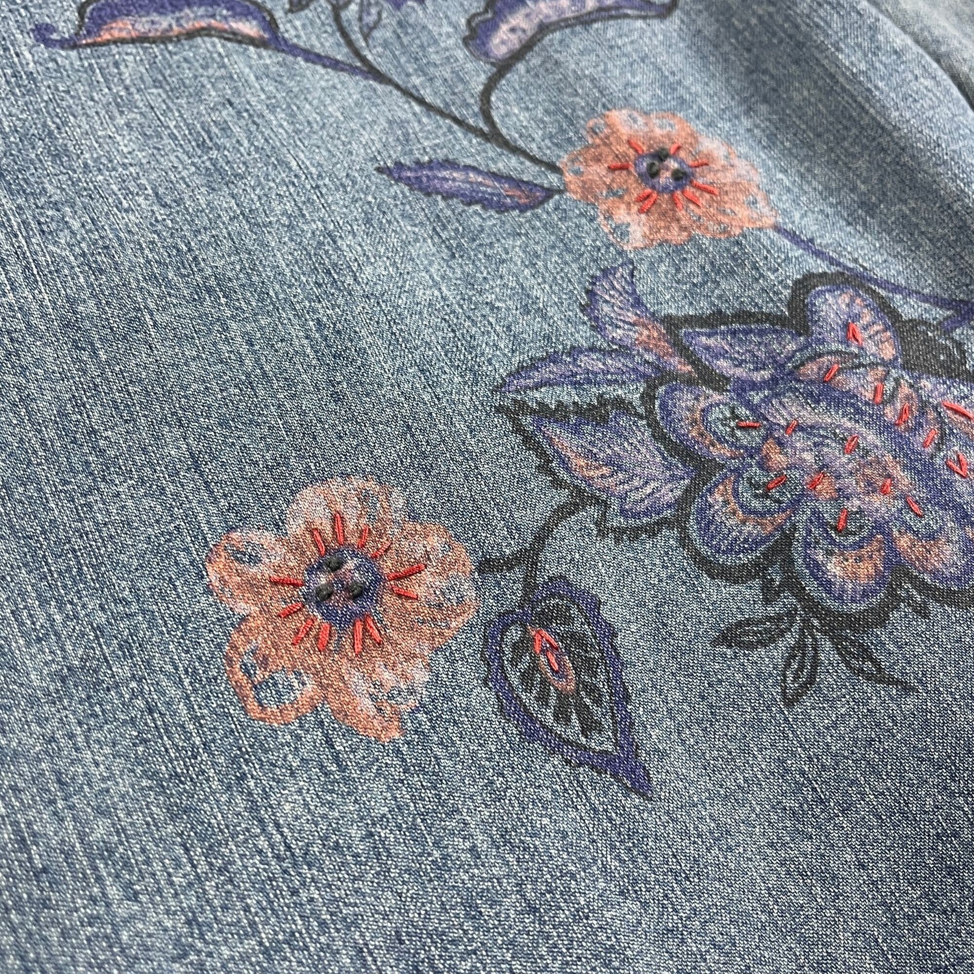 90s / Y2K Floral Denim Shirt by Out of the Blue J. Jill