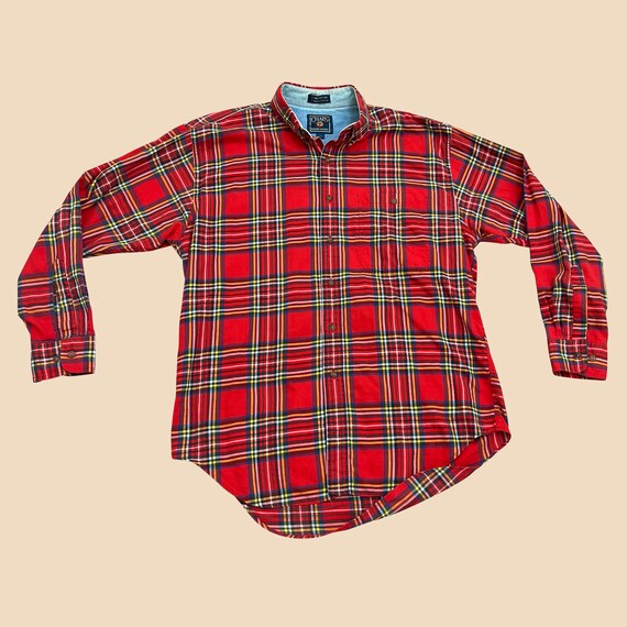 1990s Chaps Ralph Lauren Vintage Plaid Button Down Shirt 1990s Plaid Red Blue White and Yellow Large Men s Shirt Vintage Flannel Shirt Etsy Ireland