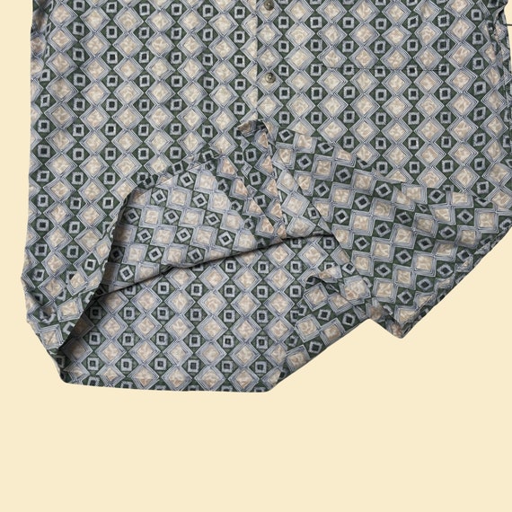 90s geometric shirt by Eastiland, men's short sle… - image 7