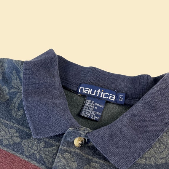 90s patterned Nautica shirt, size L, vintage 1990… - image 7