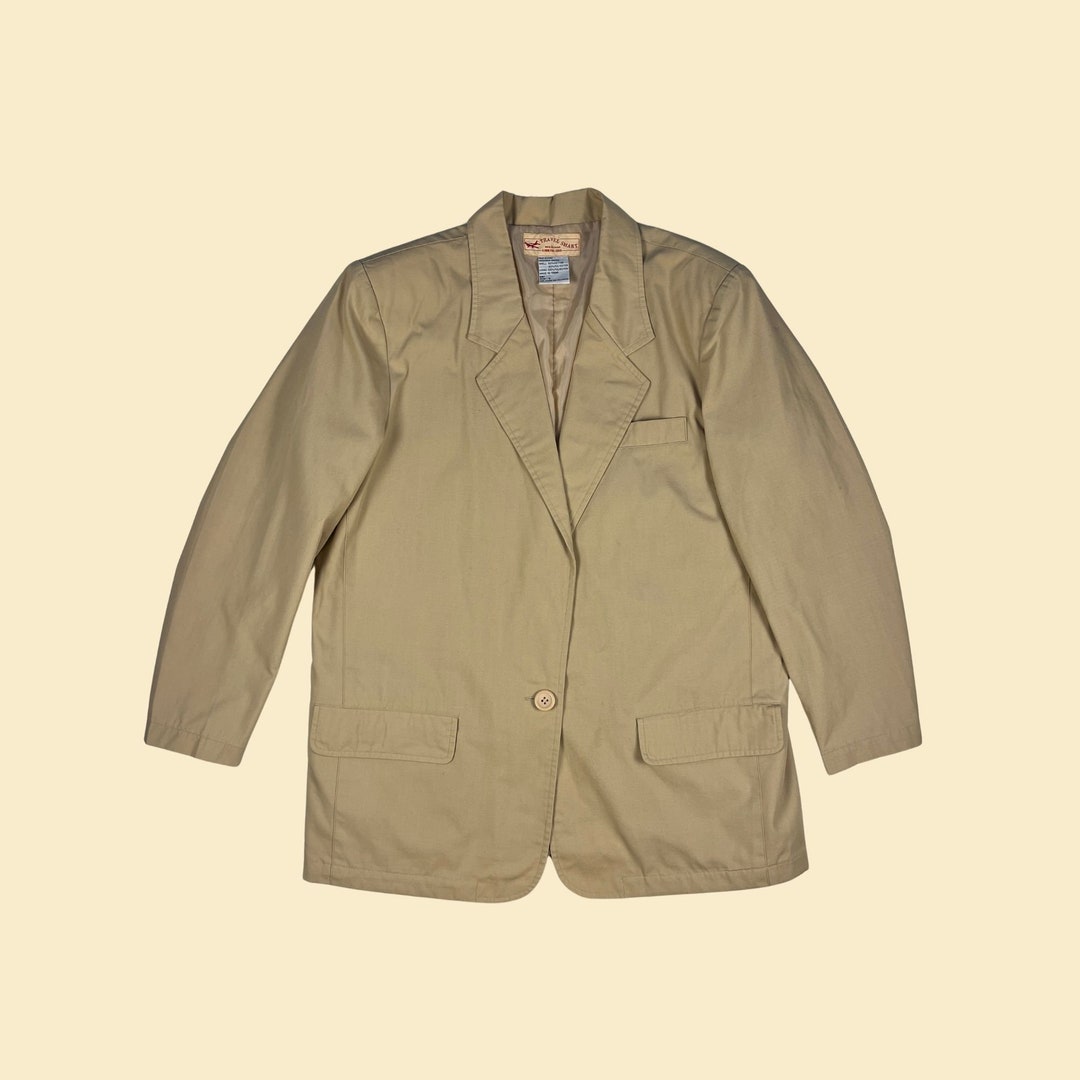 ジャケット・アウター 80s 90s EURO linen tailored jacket beige Retro 80s Jacket, 90s ARMANI Jacket, ARMANI JEANS Chore Coat