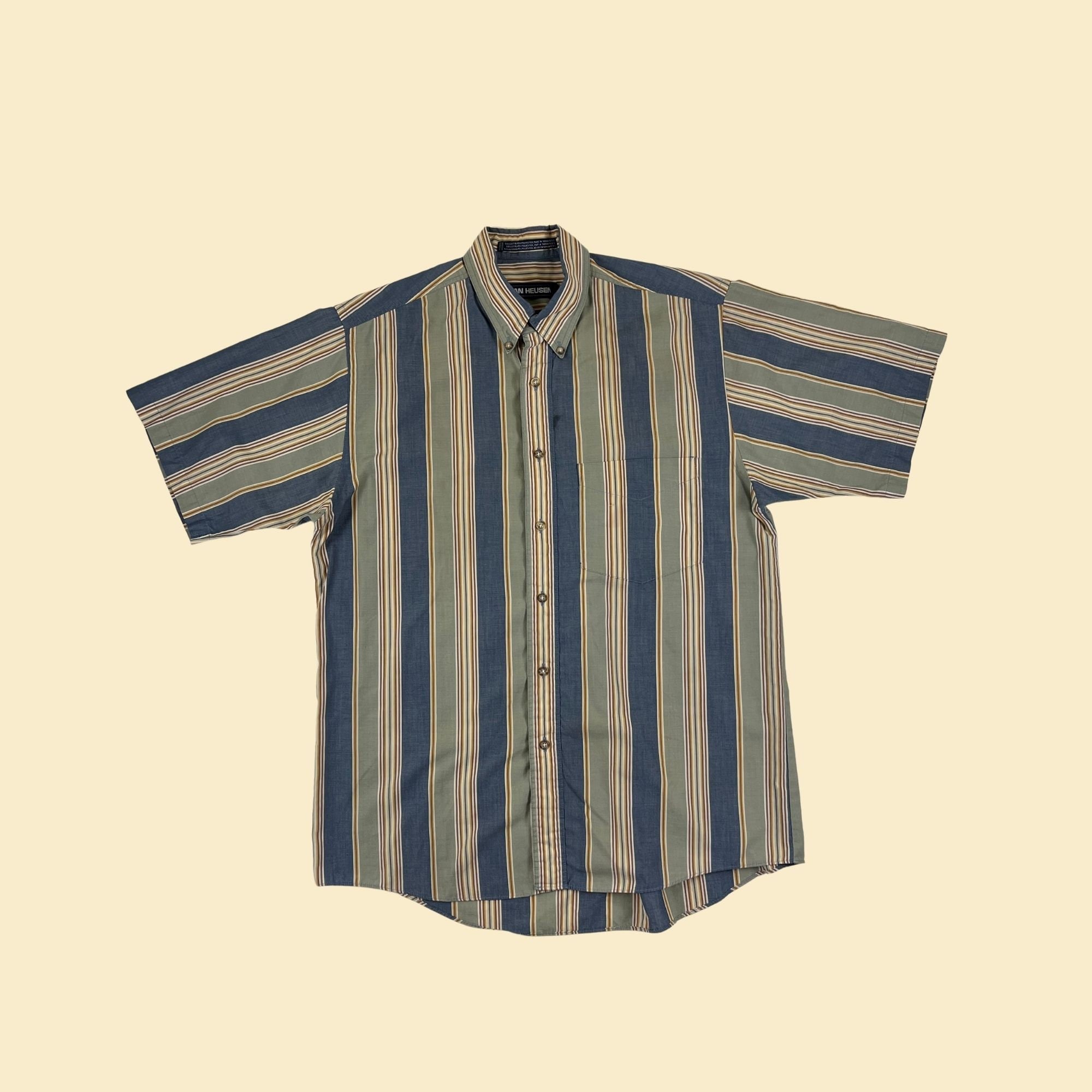 トップス ~60s Van Heusen / stripe shirt Vtg 60/70s Mens Van Heusen Stripe Button Down Shirt