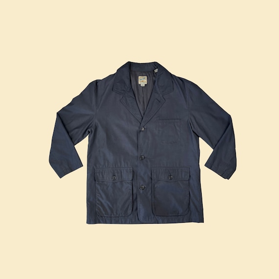 90s dark blue safari jacket, vintage size M 1990s… - image 1