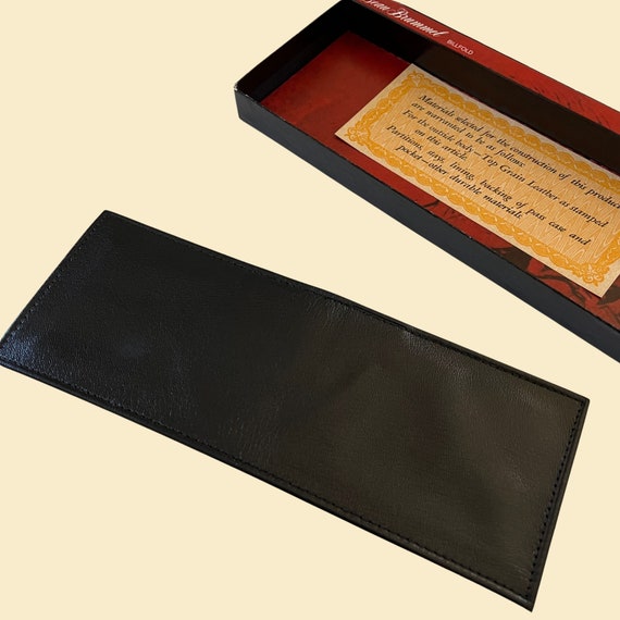 1970s black leather wallet, vintage men's bifold … - image 9