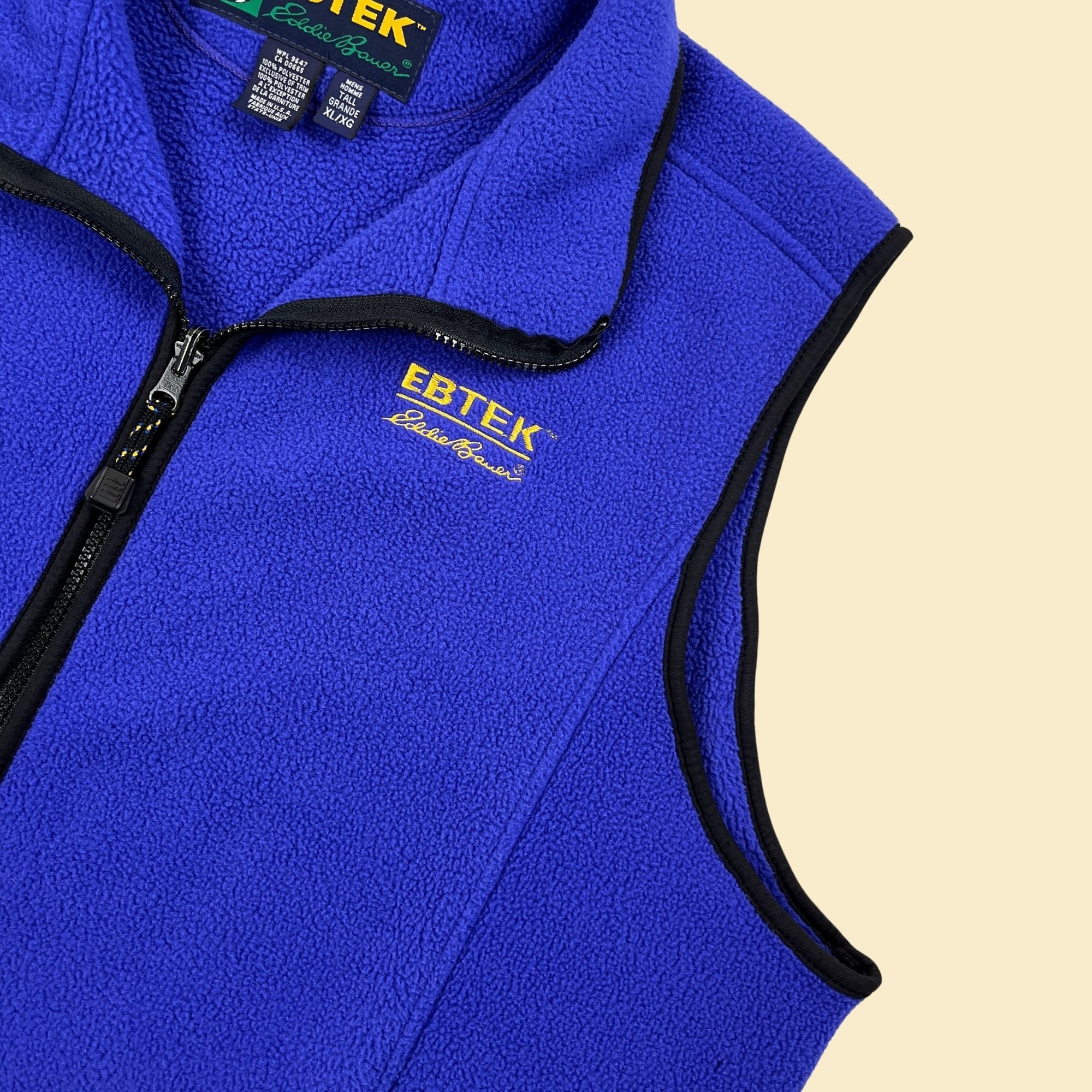 【新発売】 Ebtek XL 90s Eddie Hued (purple Blue Vest, Fleece Bauer トップス