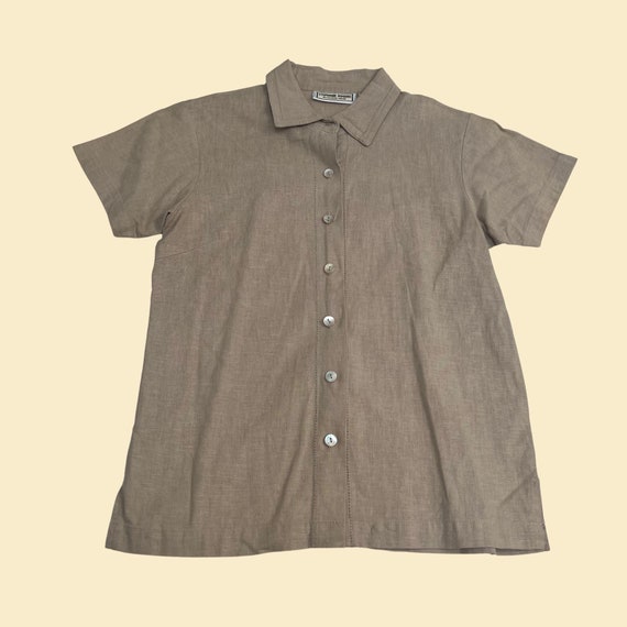 90s women's linen shirt by Stephanie Rogers, vint… - image 2