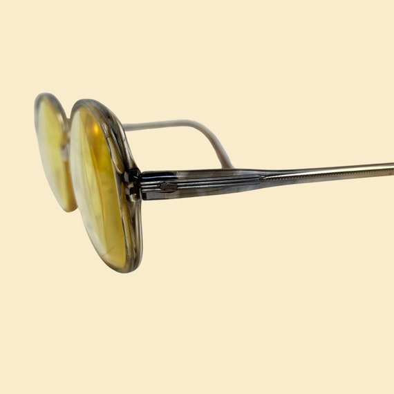 80s tortoise shell frames, vintage square blue/ye… - image 4