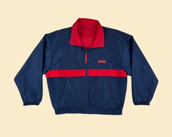 1990s Red Reversible Windbreaker & Fleece Jacket by Lavon