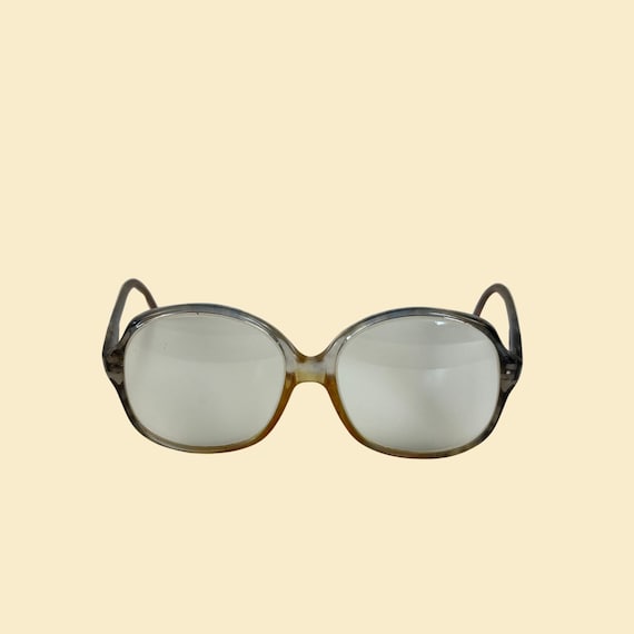 80s tortoise shell frames, vintage square blue/ye… - image 3