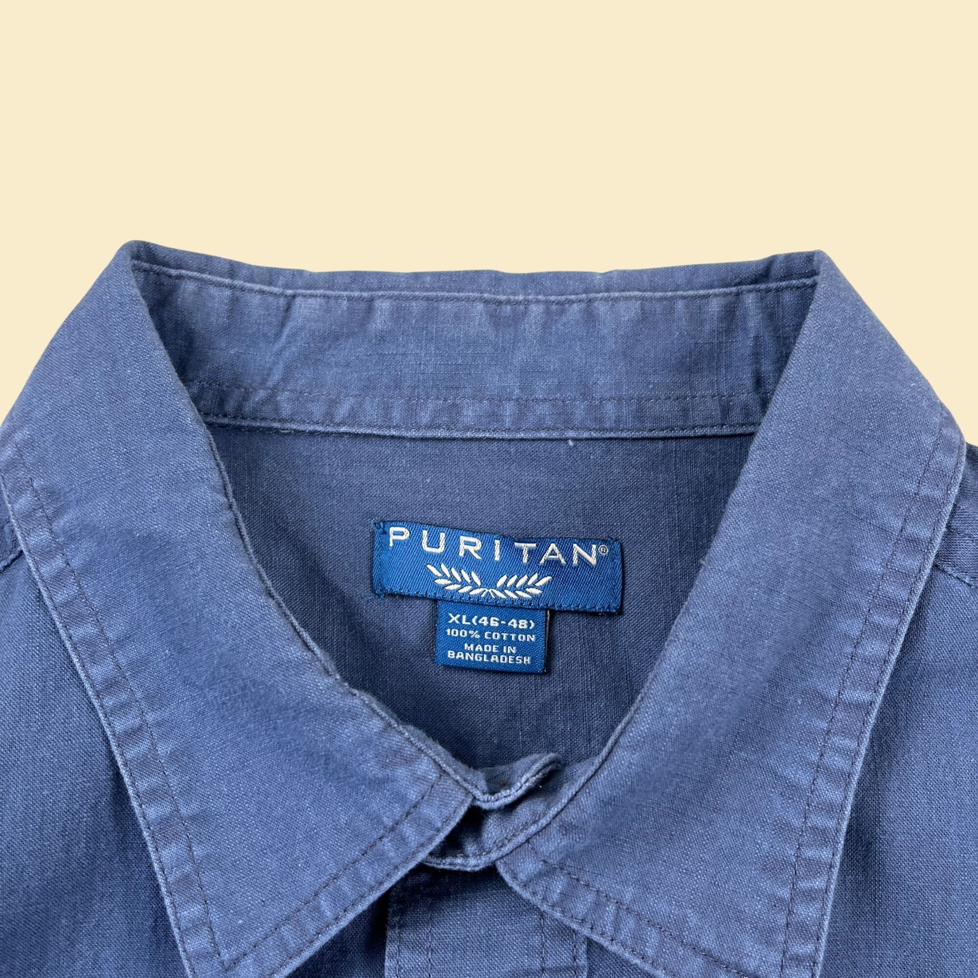 90s XL Casual Blue Shirt by Puritan, Vintage Button Down