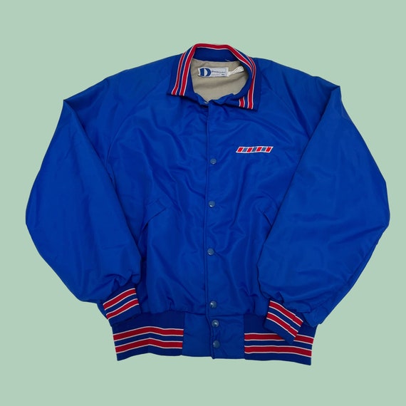 1970s XL Dunbrooke PLA-JAC Jacket, Vintage Red White and Blue 