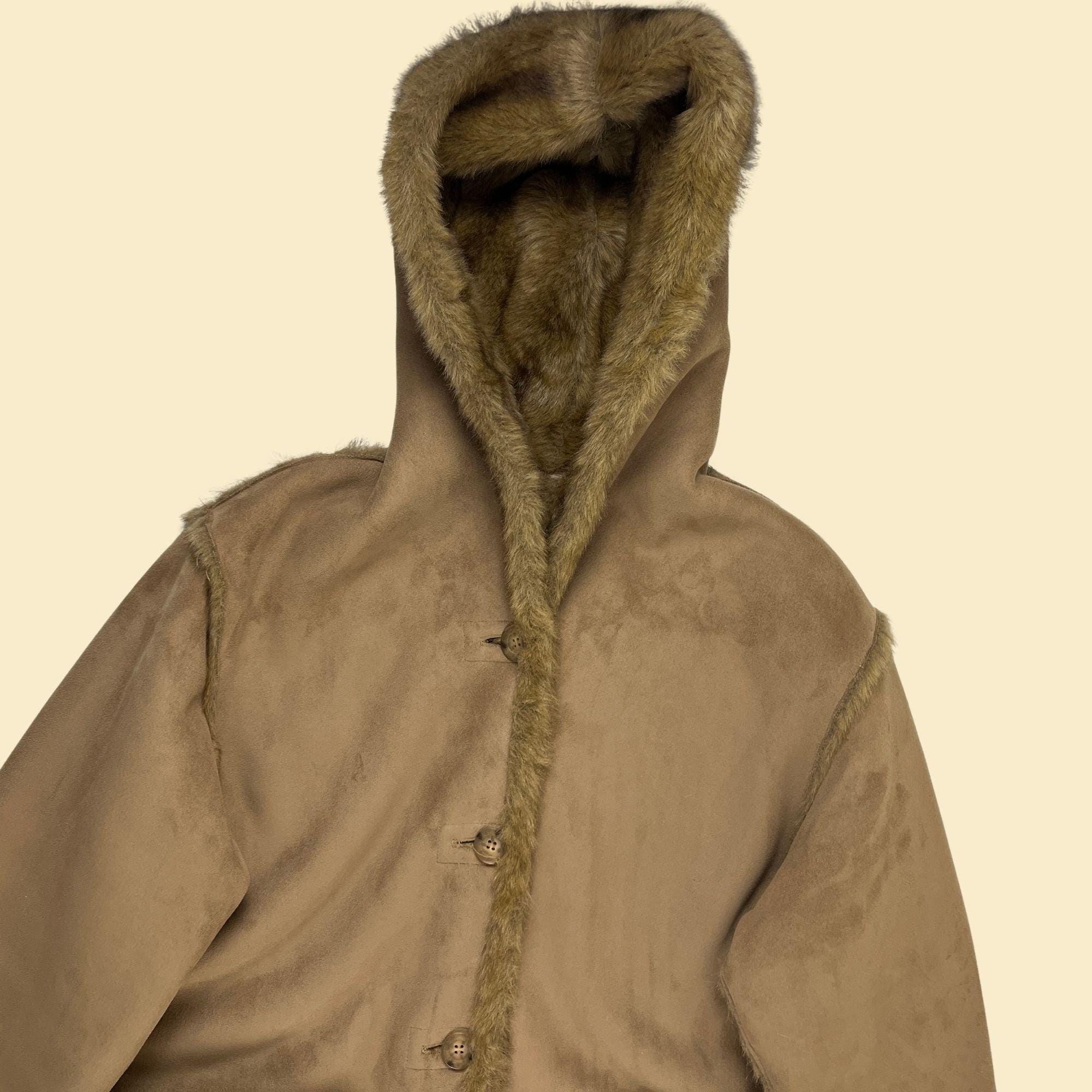 XL 90s Boho Reversible Faux Fur & Suede Coat – Flying Apple