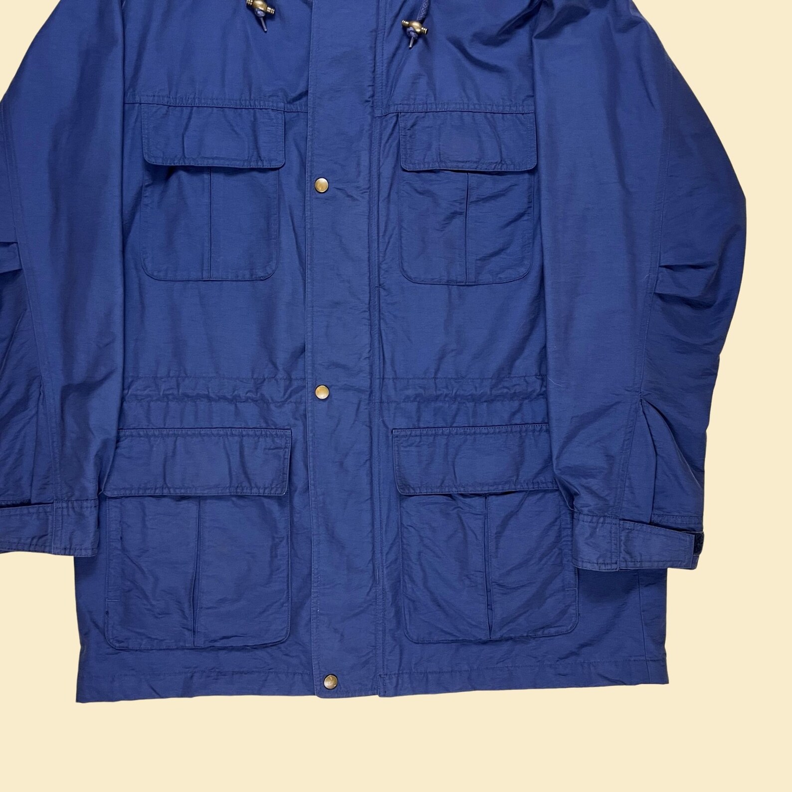 80s-90'S Eddie Bauer Black Tag Nylon Jacket, Men's Size L unclear green type Vintage Second Hand