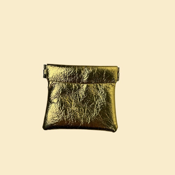 70s gold-toned coin pouch w/ key ring, vintage 19… - image 6