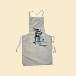 Delantal vintage de Nueva Orleans de 1981, delantal Thermador/Waste King Waiters' Race de los años 80