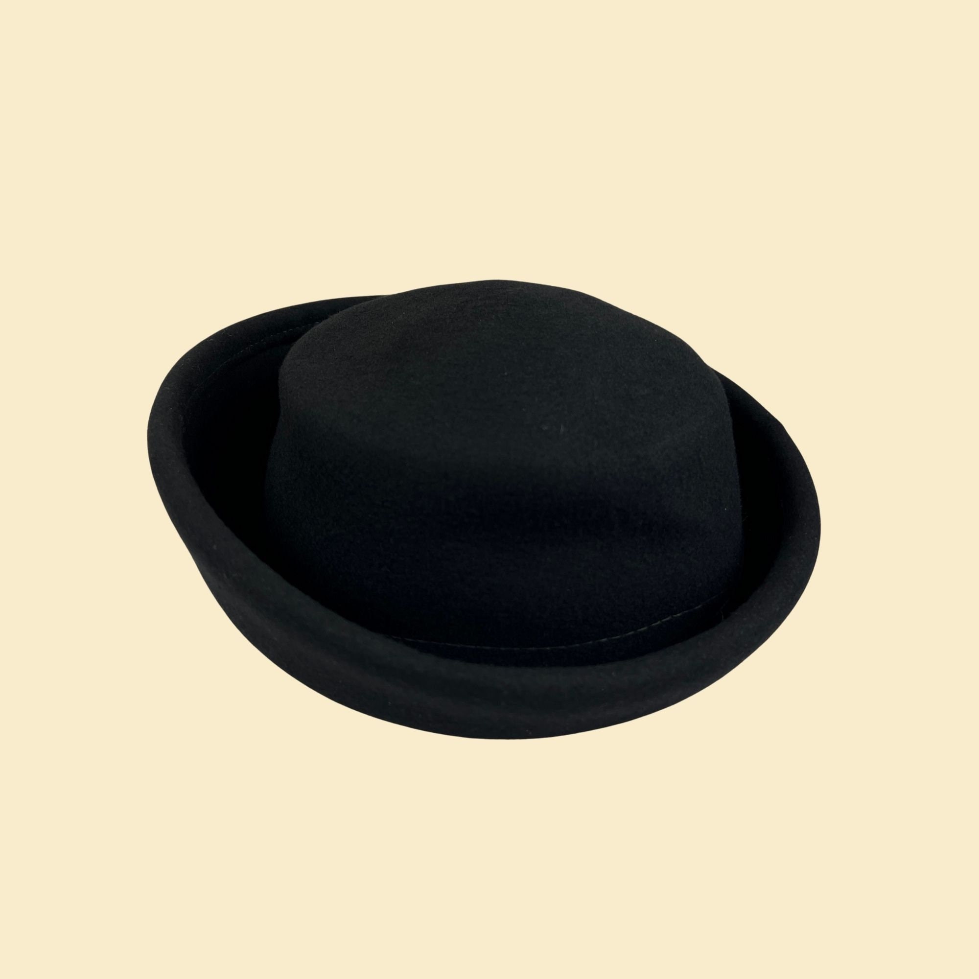 1950s black wool hat by Belvedere, Henry Pollack Inc