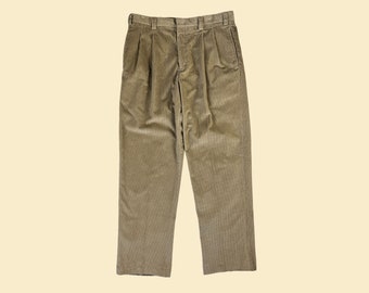 Pantalon en velours côtelé LL Bean des années 90, taille 38, velours côtelé kaki/marron pour hommes