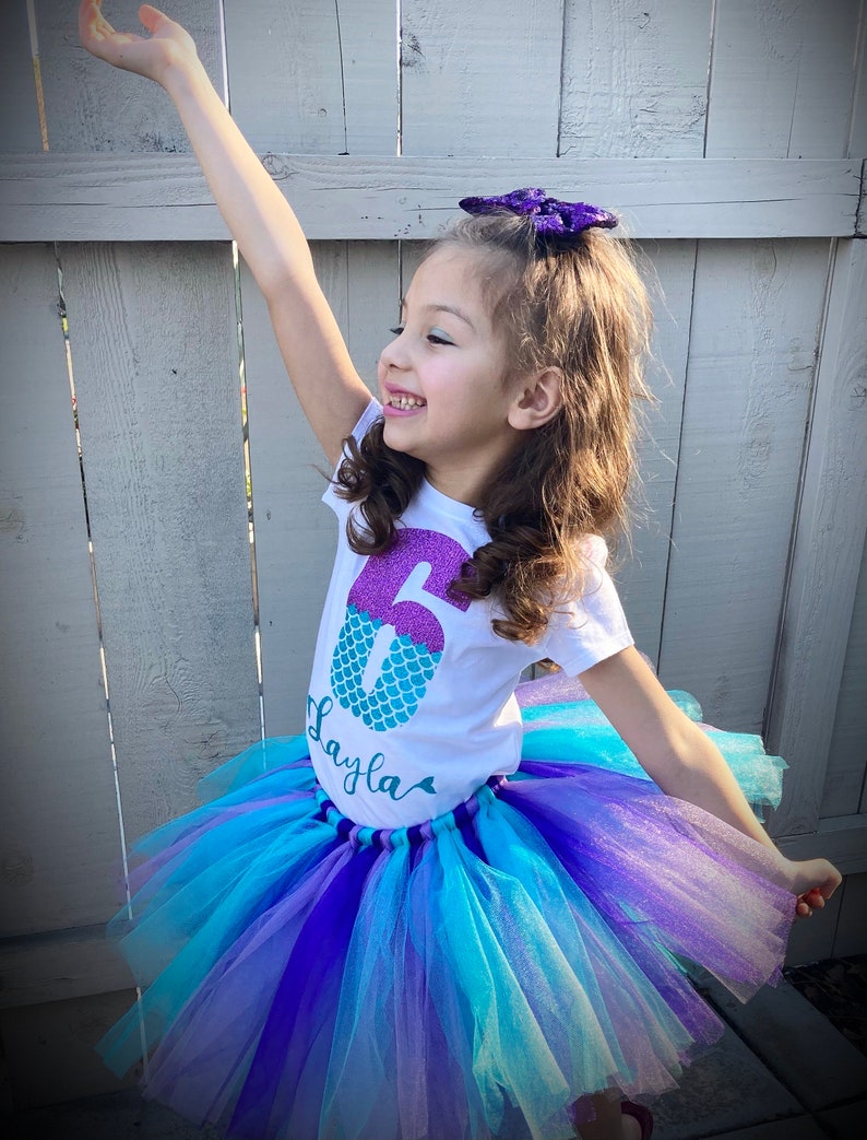 3rd personalized 5th 4th Mermaid birthday tutu outfit set 2nd 6th birthday