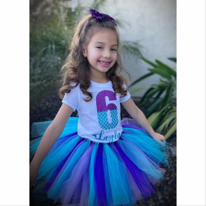 3rd personalized 5th 4th Mermaid birthday tutu outfit set 2nd 6th birthday