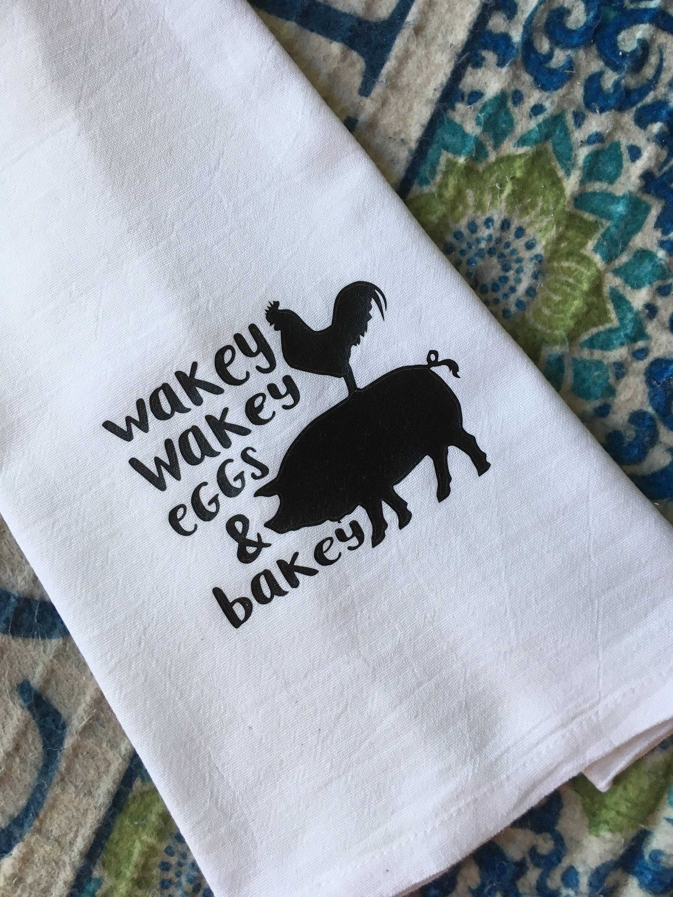 Wakey Wakey Eggs and Bakey Tea Towel